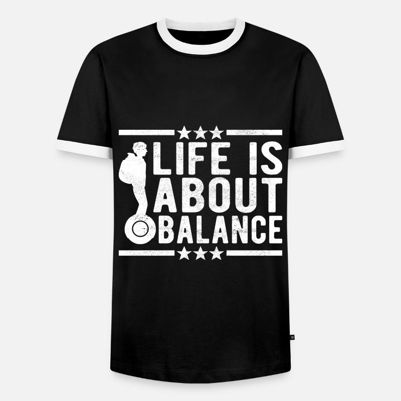 EUC Monowheel - Männer Kontrast-T-Shirt - Schwarz/Weiß