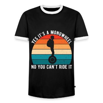 EUC Monoroue - T-shirt contrasté Homme - noir/blanc - Devant - AI Model Female 172 light (172cm) & AI Model Male 178 light (178cm)