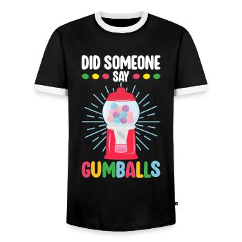 Machine à chewing-gum Machine à chewing-gum - T-shirt contrasté Homme - noir/blanc - Devant - AI Model Female 172 light (172cm) & AI Model Male 178 light (178cm)