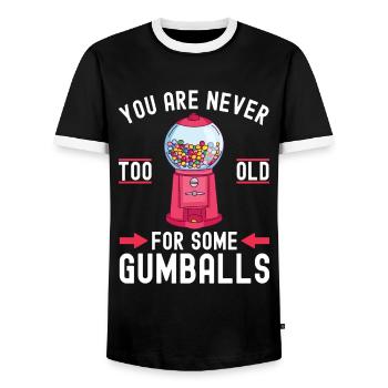 Gumball Machine Kaugummiautomat - Männer Kontrast-T-Shirt - Schwarz/Weiß - Vorne - AI Model Female 172 light (172cm) & AI Model Male 178 light (178cm)