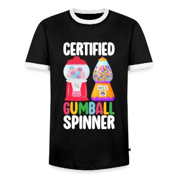 Gumball Machine Kaugummiautomat - Männer Kontrast-T-Shirt - Schwarz/Weiß - Vorne - AI Model Female 172 light (172cm) & AI Model Male 178 light (178cm)
