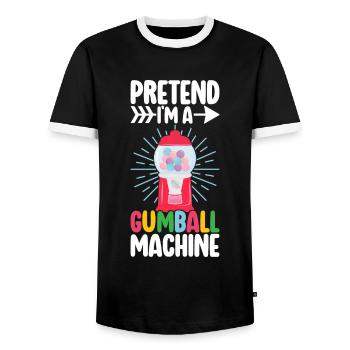 Machine à chewing-gum Machine à chewing-gum - T-shirt contrasté Homme - noir/blanc - Devant - AI Model Female 172 light (172cm) & AI Model Male 178 light (178cm)