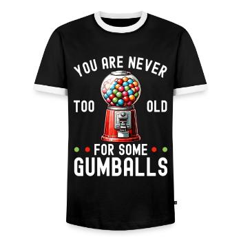 Machine à chewing-gum Machine à chewing-gum - T-shirt contrasté Homme - noir/blanc - Devant - AI Model Female 172 light (172cm) & AI Model Male 178 light (178cm)