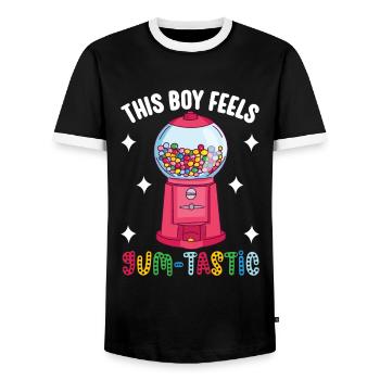 Gumball Machine Kaugummiautomat - Männer Kontrast-T-Shirt - Schwarz/Weiß - Vorne - AI Model Female 172 light (172cm) & AI Model Male 178 light (178cm)