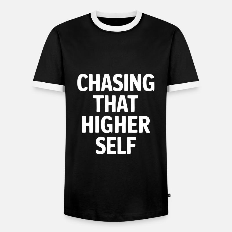 Chasing that higher self - Men's Ringer Shirt - black/white