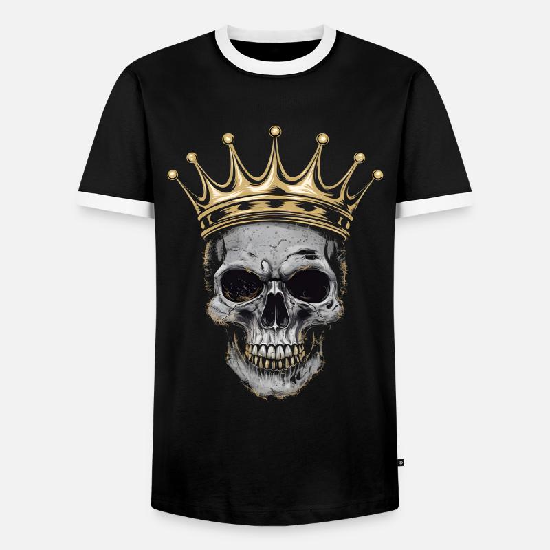 Schädel mit Krone - Männer Kontrast-T-Shirt - Schwarz/Weiß