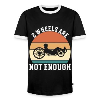 Recumbent Trike Liegetrike Liegedreirad - Men's Ringer Shirt - black/white - Front - AI Model Female 172 light (172cm) & AI Model Male 178 light (178cm)