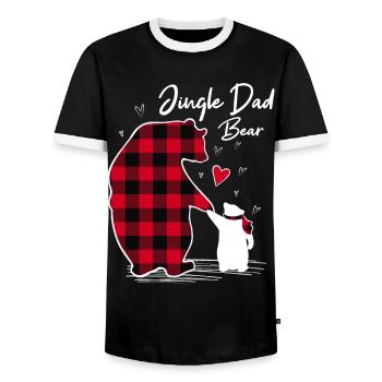 Jingle Dad - Men's Ringer Shirt - black/white - Front - AI Model Female 172 light (172cm) & AI Model Male 178 light (178cm)
