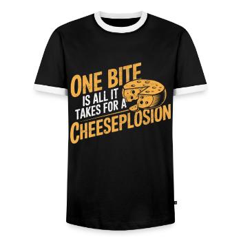 Lactose intolerance Lactose intolerant - Men's Ringer Shirt - black/white - Front - AI Model Female 172 light (172cm) & AI Model Male 178 light (178cm)