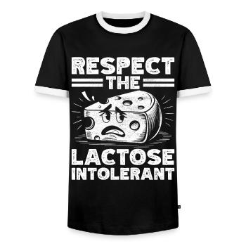 Lactose intolerance Lactose intolerant - Men's Ringer Shirt - black/white - Front - AI Model Female 172 light (172cm) & AI Model Male 178 light (178cm)