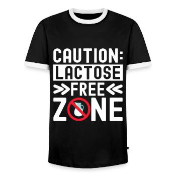 Intolérance au lactose Intolérance au lactose - T-shirt contrasté Homme - noir/blanc - Devant - AI Model Female 172 light (172cm) & AI Model Male 178 light (178cm)