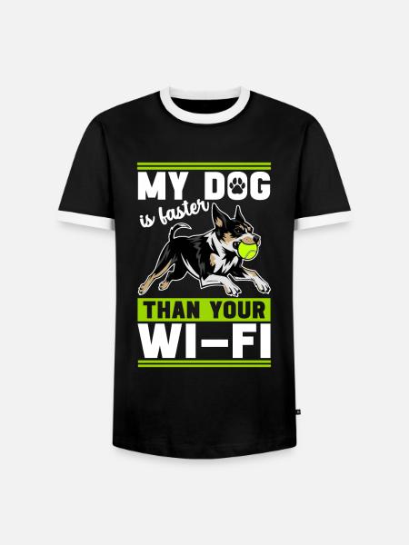 Flyball Hundesport - Männer Kontrast-T-Shirt - Schwarz/Weiß