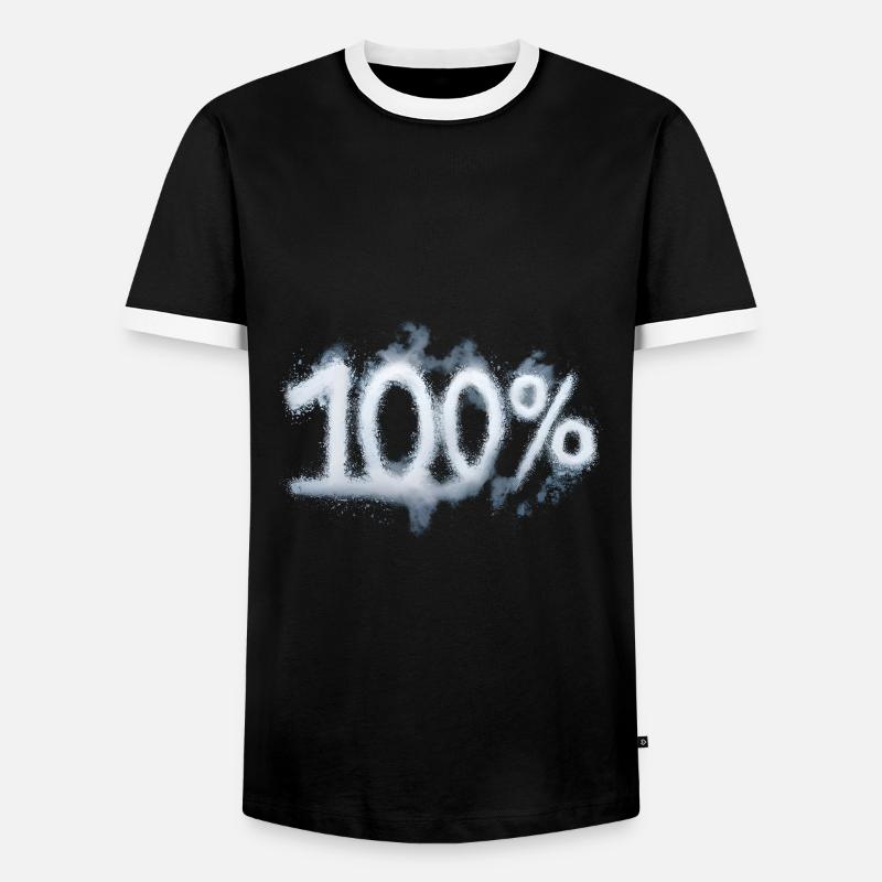 100% - Männer Kontrast-T-Shirt - Schwarz/Weiß