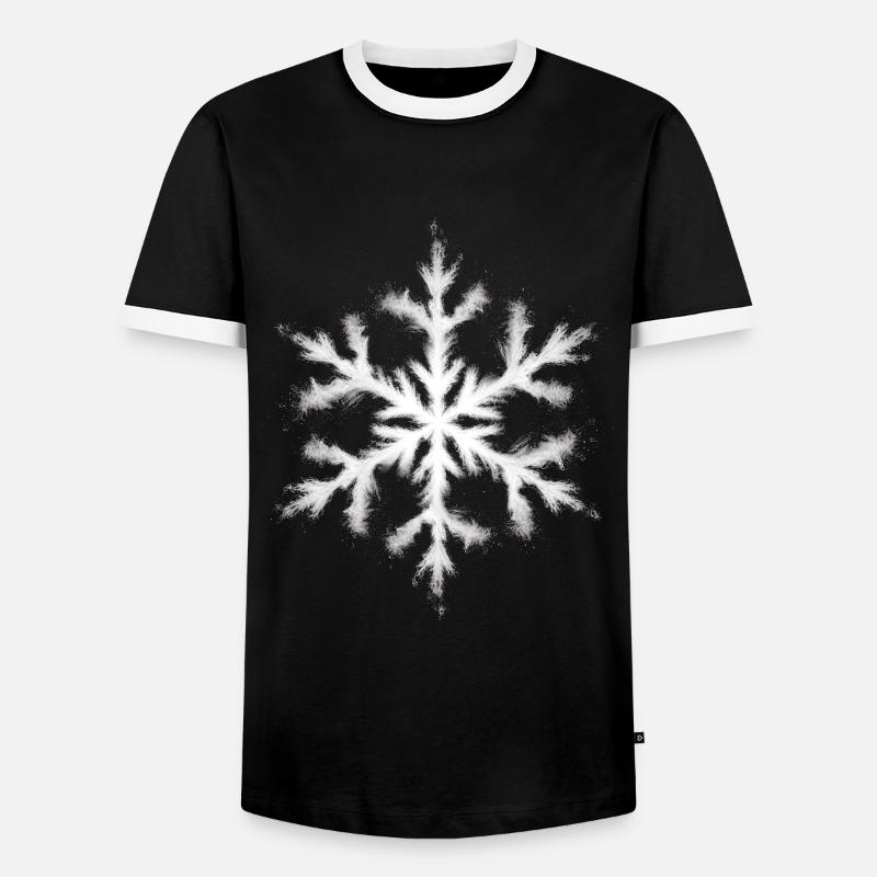 Snowflake - Men's Ringer Shirt - black/white
