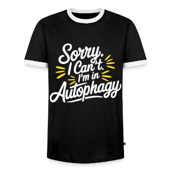 Intermittent fasting Intermittent fasting - Men's Ringer Shirt - black/white - Front - AI Model Female 172 light (172cm) & AI Model Male 178 light (178cm)