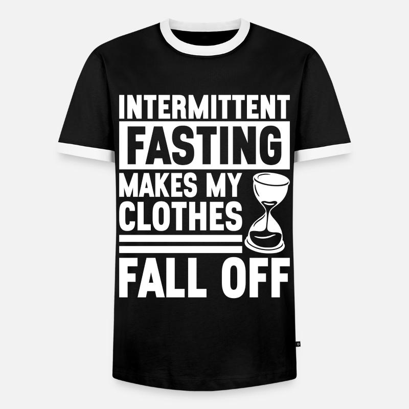 Intervallfasten Intermittierendes Fasten - Männer Kontrast-T-Shirt - Schwarz/Weiß