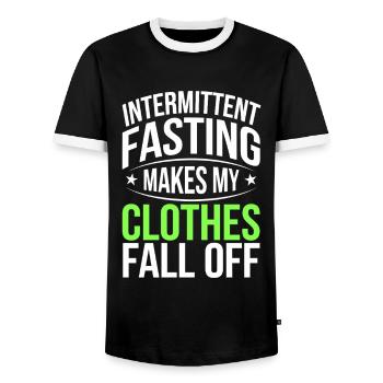 Intermittent fasting Intermittent fasting - Men's Ringer Shirt - black/white - Front - AI Model Female 172 light (172cm) & AI Model Male 178 light (178cm)