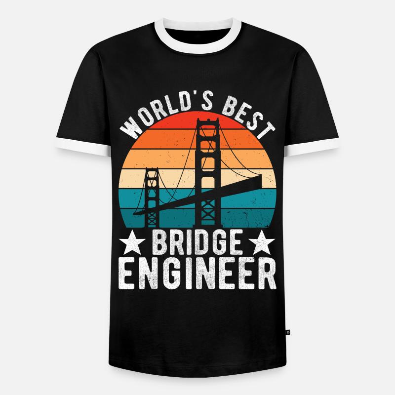 Bridge Engineer Bridge Construction - Men's Ringer Shirt - black/white