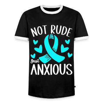 Angststörung Anxiety disorder - Männer Kontrast-T-Shirt - Schwarz/Weiß - Vorne - AI Model Female 172 light (172cm) & AI Model Male 178 light (178cm)