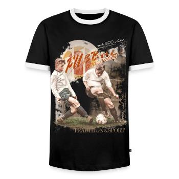 fußball sonne vintage jungs jungen boy must have - Männer Kontrast-T-Shirt - Schwarz/Weiß - Vorne - AI Model Female 172 light (172cm) & AI Model Male 178 light (178cm)