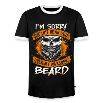 My awesome beard - EN - T-shirt contrasté Homme - noir/blanc - Devant - AI Model Female 172 light (172cm) & AI Model Male 178 light (178cm)