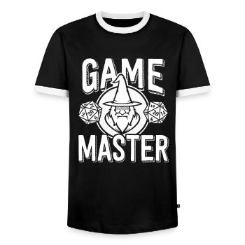 Games Master Role Playing Dice Druid Wizard - Men's Ringer Shirt - black/white - Front - AI Model Female 172 light (172cm) & AI Model Male 178 light (178cm)