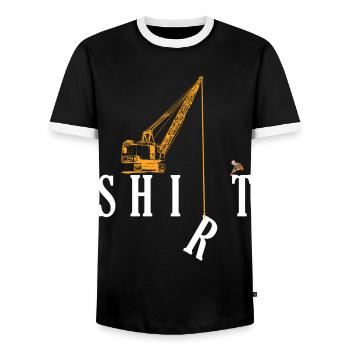 Chemise grue fun idée de cadeau de chantier de construction disant - T-shirt contrasté Homme - noir/blanc - Devant - AI Model Female 172 light (172cm) & AI Model Male 178 light (178cm)