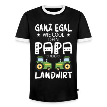 Farmer - farmer dad farmer father gift - Men's Ringer Shirt - black/white - Front - AI Model Female 172 light (172cm) & AI Model Male 178 light (178cm)