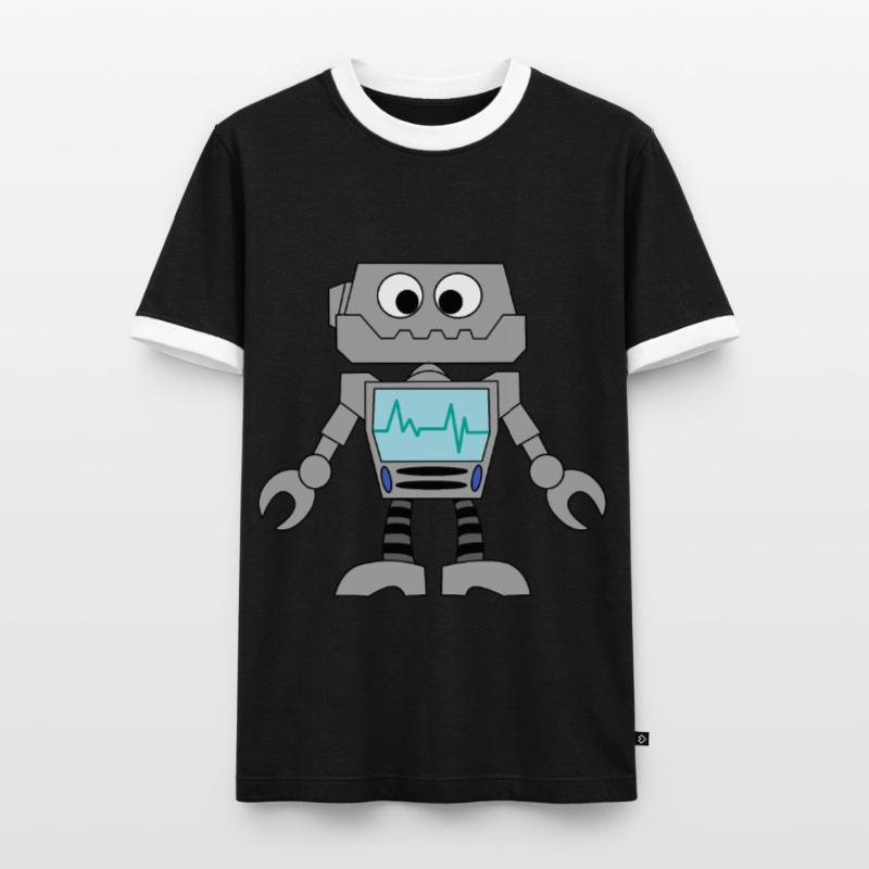 Roboter Technik Computer Elektronik Geschenkidee Männer Kontrast-T-Shirt
