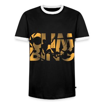 Climbing mountaineering sport gift passion - Men's Ringer Shirt - black/white - Front - AI Model Female 172 light (172cm) & AI Model Male 178 light (178cm)