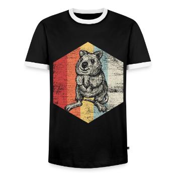 Quokka - Männer Kontrast-T-Shirt - Schwarz/Weiß - Vorne - AI Model Female 172 light (172cm) & AI Model Male 178 light (178cm)