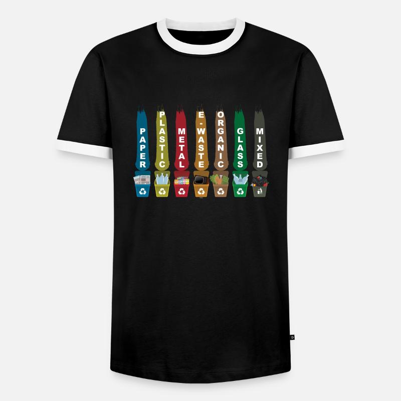 Recyceln Sie Müll - Männer Kontrast-T-Shirt - Schwarz/Weiß