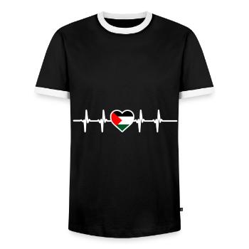 Palästina Herkunft Land - Männer Kontrast-T-Shirt - Schwarz/Weiß - Vorne - AI Model Female 172 light (172cm) & AI Model Male 178 light (178cm)