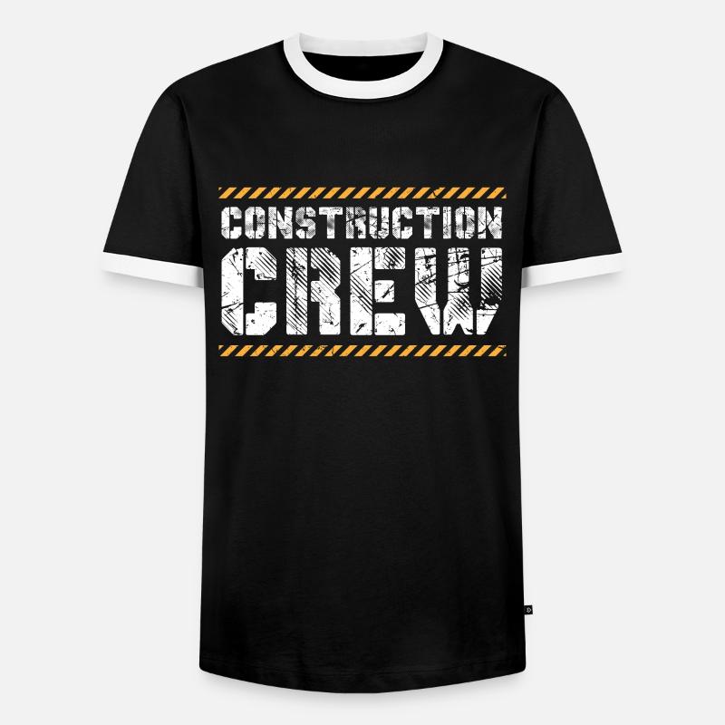 construction worker - Men's Ringer Shirt - black/white
