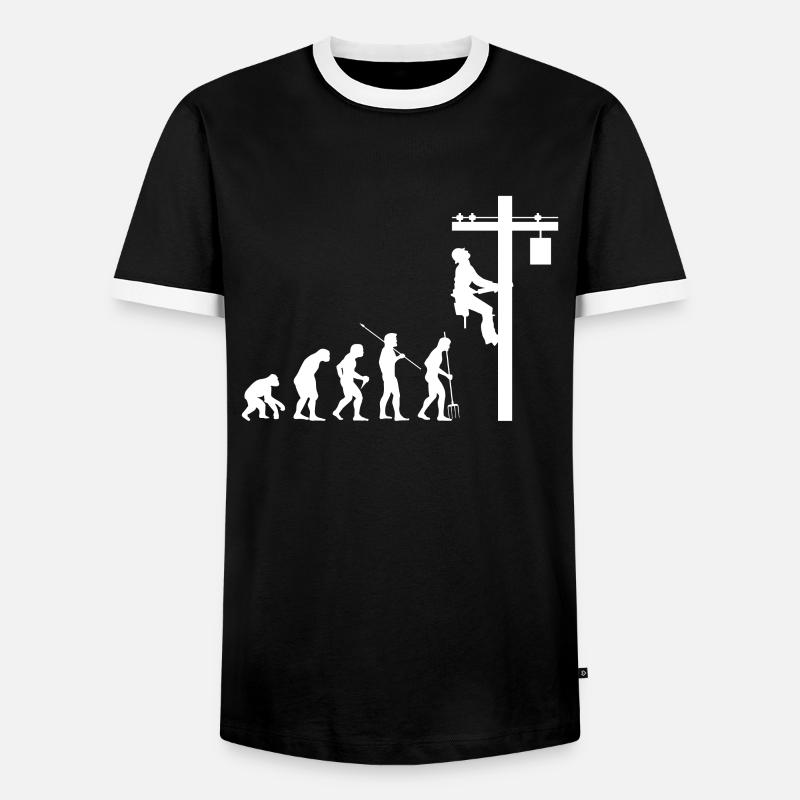 Evolution Electrician - Men's Ringer Shirt - black/white