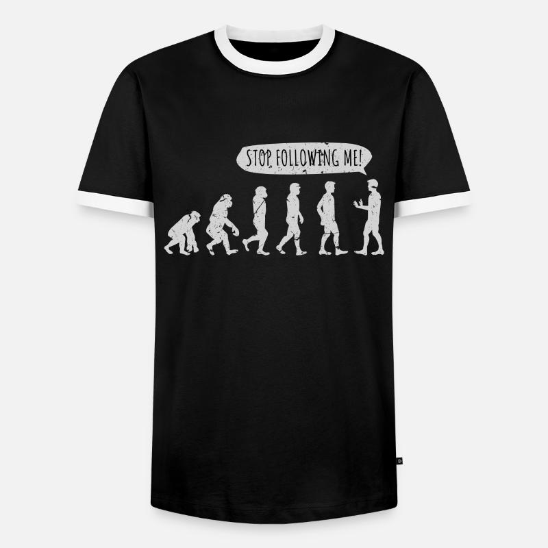 Biology evolution - Men's Ringer Shirt - black/white