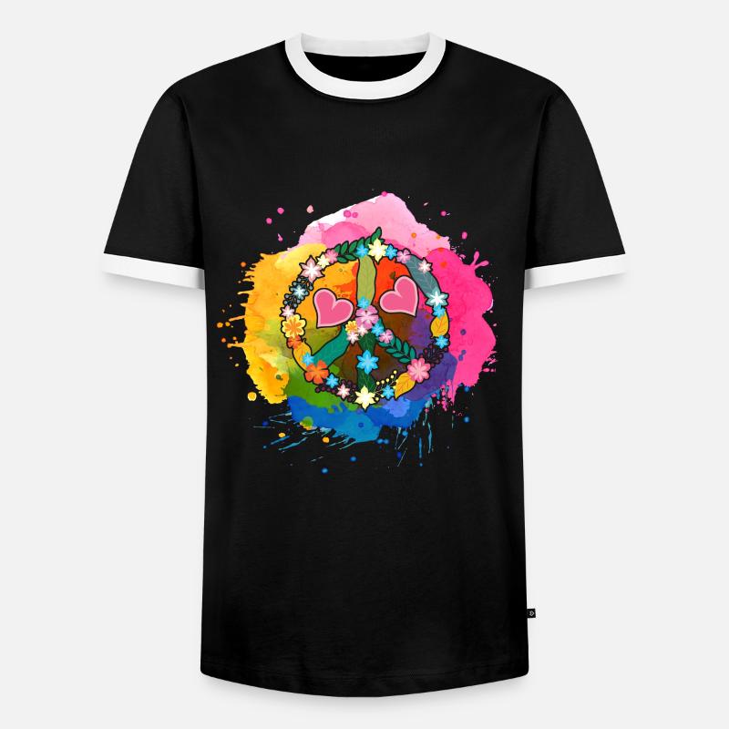 Peace harmony - Men's Ringer Shirt - black/white