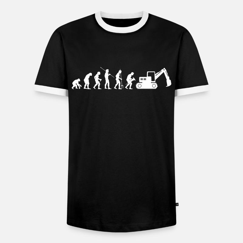 Excavator Evolution - Men's Ringer Shirt - black/white