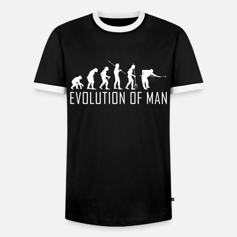 Billard Evolution - Männer Kontrast-T-Shirt - Schwarz/Weiß