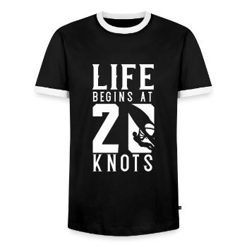 Windsurffer Cadeaux Windsurfer Surfeur surfeur - T-shirt contrasté Homme - noir/blanc - Devant - AI Model Female 172 light (172cm) & AI Model Male 178 light (178cm)