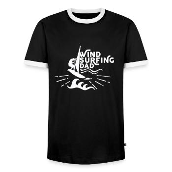 Planche à voile Surfeur Windsurfing Cadeaux - T-shirt contrasté Homme - noir/blanc - Devant - AI Model Female 172 light (172cm) & AI Model Male 178 light (178cm)