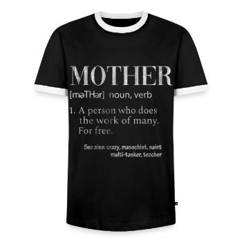 Mama Muttertag Danke - Männer Kontrast-T-Shirt - Schwarz/Weiß - Vorne - AI Model Female 172 light (172cm) & AI Model Male 178 light (178cm)