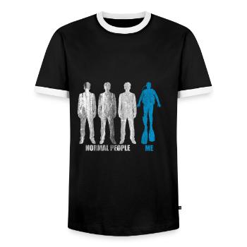 Tauchen - Männer Kontrast-T-Shirt - Schwarz/Weiß - Vorne - AI Model Female 172 light (172cm) & AI Model Male 178 light (178cm)