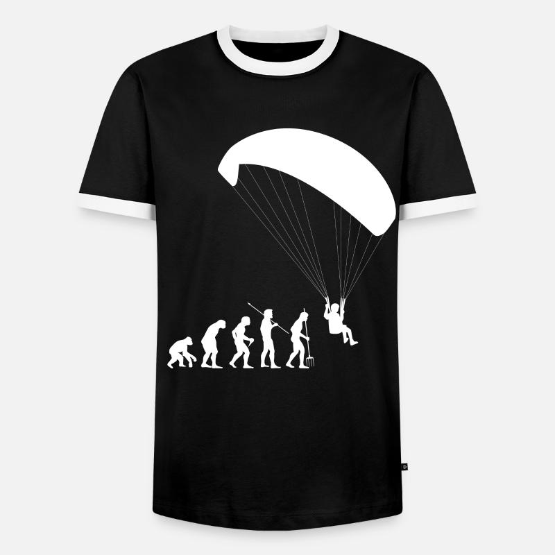 Evolution paragliding - Men's Ringer Shirt - black/white