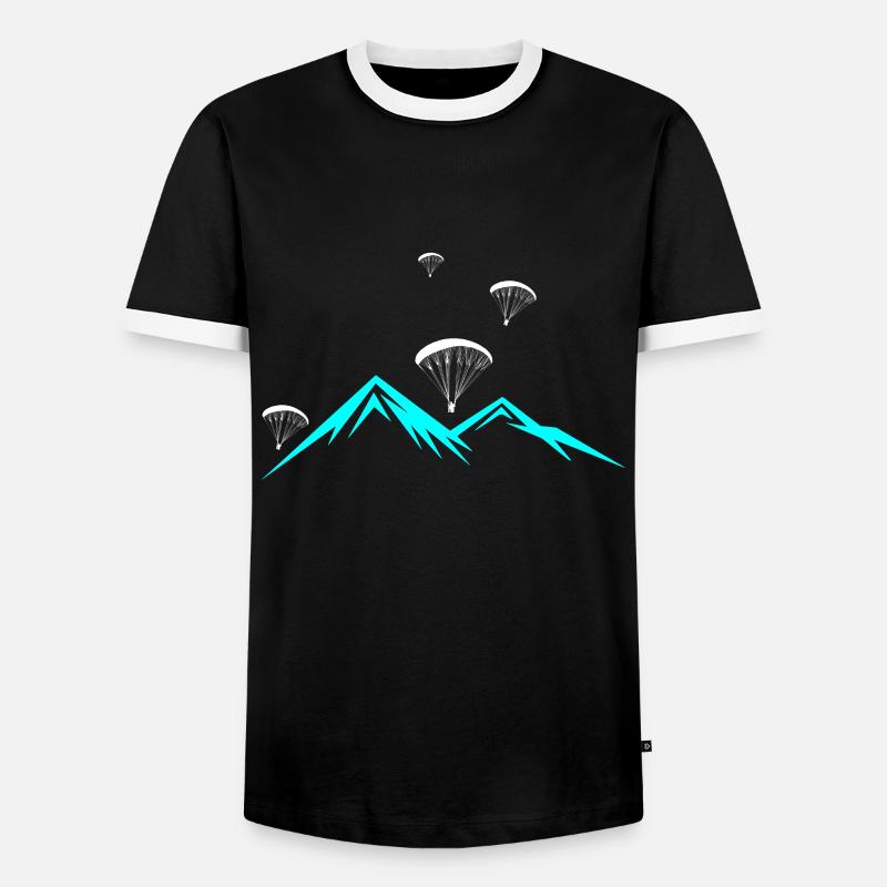 Paragliding view - Men's Ringer Shirt - black/white