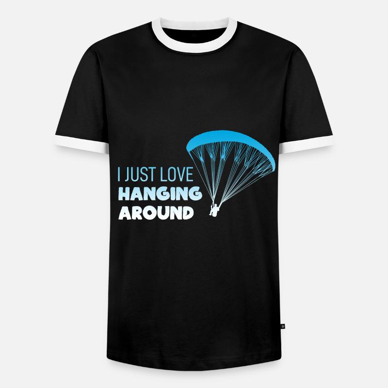 paragliding - Men's Ringer Shirt - black/white