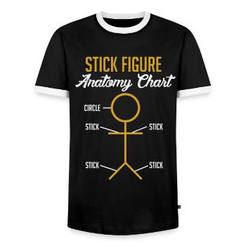 Biology Anatomy - Men's Ringer Shirt - black/white - Front - AI Model Female 172 light (172cm) & AI Model Male 178 light (178cm)