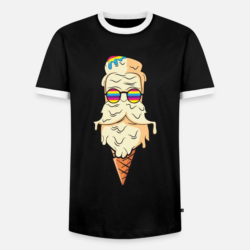 Melting Cream Wizard Cone - Men's Ringer Shirt - black/white