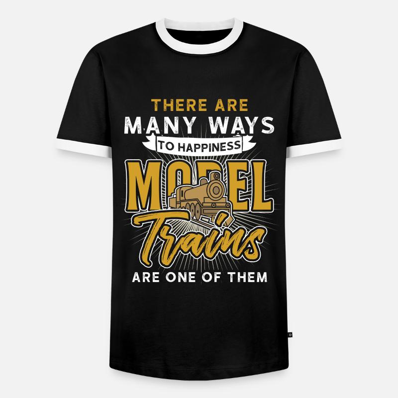 Model train joy - Men's Ringer Shirt - black/white