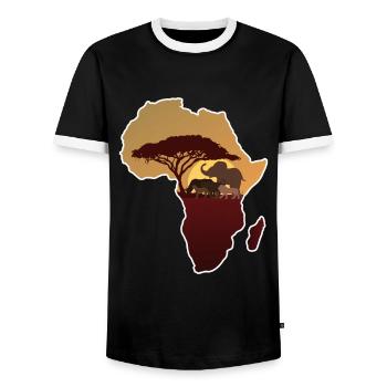 Afrika - Männer Kontrast-T-Shirt - Schwarz/Weiß - Vorne - AI Model Female 172 light (172cm) & AI Model Male 178 light (178cm)